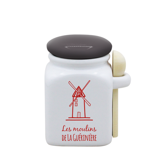 POT BLANC PM COUV. GRIS+CUIL. BOIS - SPE PETITES CAGNIOTTES MOULINS GUERINIERE