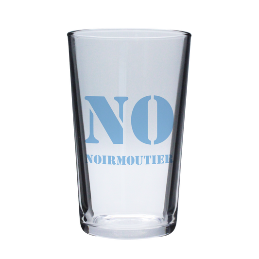 VERRE A BIERRE 50cl ARC - NO NOIRMOUTIER ECRITURE  BLEU SPE MARQUE DEPOSEE