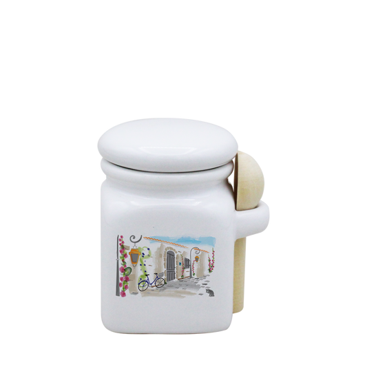 POT BLANC MINI COUV. BLANC+CUIL. BOIS-RUATL