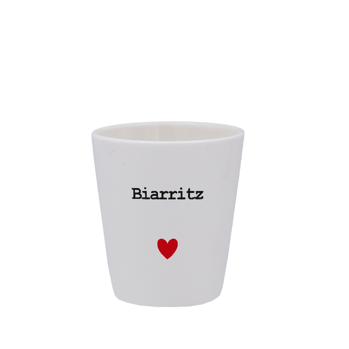 TASSE ESPRESSO BLANCHE S/ANSE - CŒUR BIARRITZ