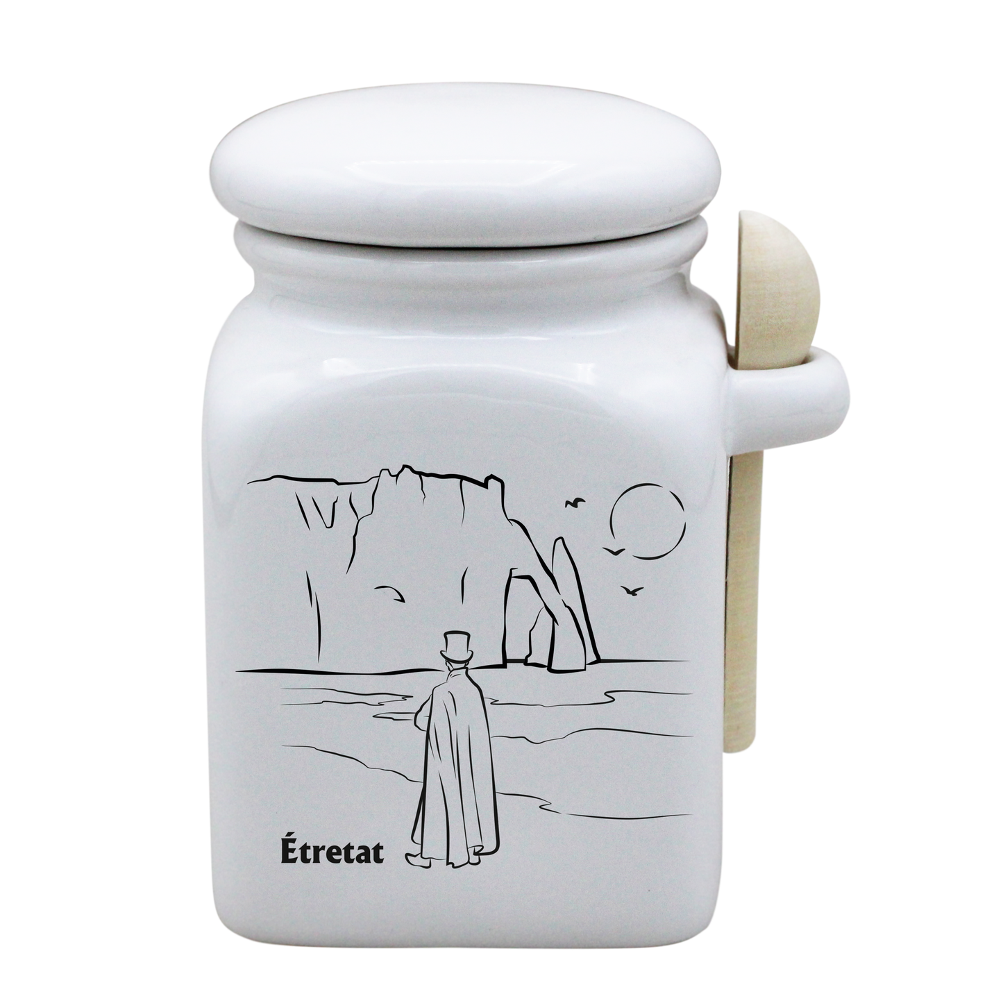 POT BLANC MM COUV. BLANC+CUIL. BOIS - DECOR ARSENE LUPIN SPE LA ROSE DES VENTS
