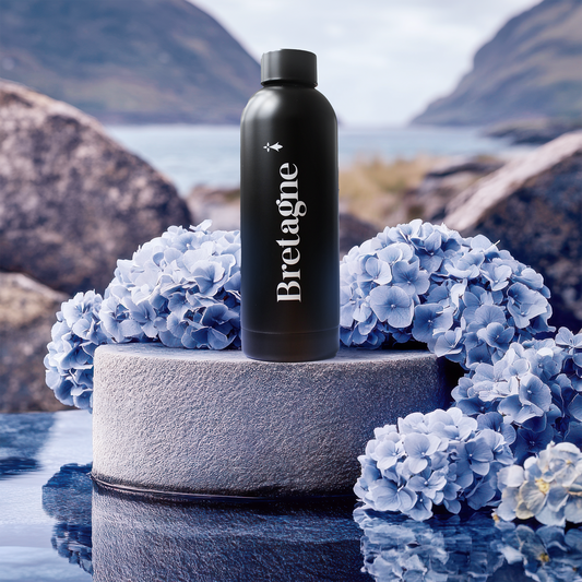 BOUTEILLE INOX NOIRE BRETAGNE HERMINE 750ML