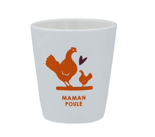 TASSE ESPRESSO BLANCHE S/ANSE-MAMAN POULE
