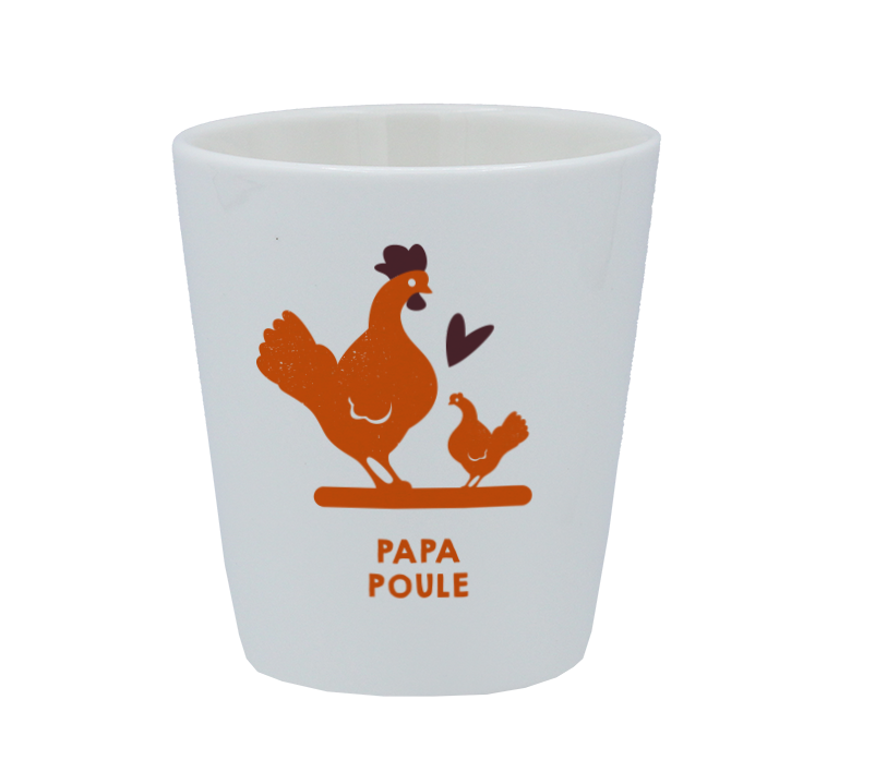 TASSE ESPRESSO BLANCHE S/ANSE-PAPA POULE