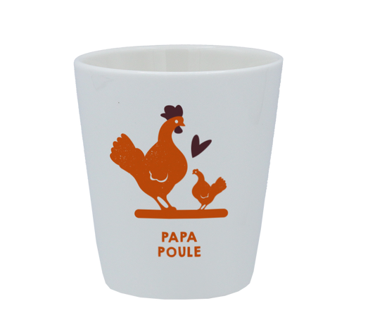 TASSE ESPRESSO BLANCHE S/ANSE-PAPA POULE